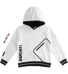 Sarabanda Ducati bluza z kapturem dla chłopca biała