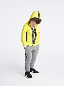iDO bluza z kapturem dla chłopca na suwak limonka samolot 12-24 m-ce