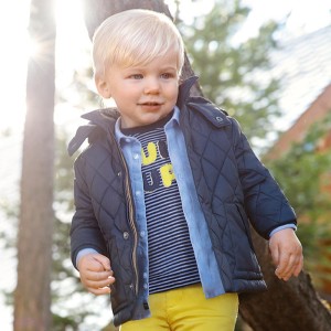 Mayoral baby kurtka pikowana dla chłopca na misiu granatowa