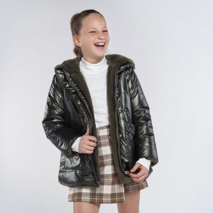 Wyprzedaż ciepła kurtka dwustronna Mayoral Junior dla dziewczyny 140 152 158 zielona