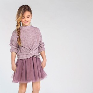 Sukienka sweter komplet Mayoral Junior  róż malwa 140-152-162-167