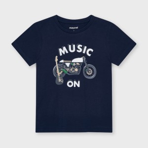 Mayoral t-shirt dla chłopca motor odblask granat