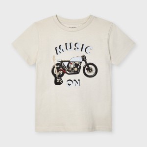 Mayoral t-shirt dla chłopca motor odblask beż