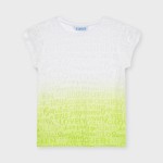 3017-080 T-shirt koszulka Mayoral dla dziewczynki ombre limonka