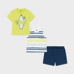 1672-72 Mayoral Baby komplet 3 częściowy surf dla chłopca limonka niebieski