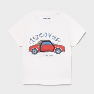 1006-091 Mayoral Baby t-shirt dla chłopca auto samochód