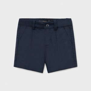 1239-022 Spodenki krótkie bermudy eleganckie lniane Mayoral Baby chłopięce granatowe wiosna lato