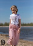 All for Kids biały t-shirt koszulka z pieskiem wiązana