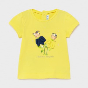 1079-59 T-shirt koszulka Mayoral Baby dla dziewczynki wróżki żółta