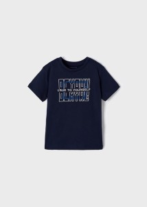 T-shirt chłopięcy Mayoral basic granat 22-00170-043