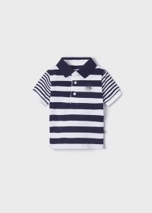 Koszulka polo Mayoral biała granat 92-98 22-01104-065