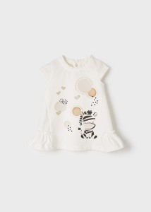 Sukienka letnia Mayoral Baby biały dzianina zebra 80-86-92 22-01924-027