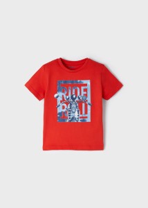 t-shirt chłopięcy Mayoral motor czerwony 110-116-122  22-03011-072