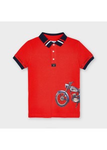 Koszulka polo Mayoral chłopięca motor krótki rękaw czerwona 92-98-104-110-116-122-134 3108-82