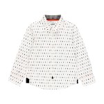 Boboli elegancka koszula chłopięca biała w szachy na święta 116-122-128-140-152