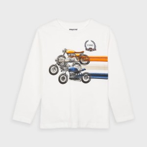 wyprzedaż Mayoral koszulka długi rękaw motor wyścig śmietankowa