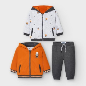 Mayoral 2-częściowy ciepły dres z dwustronną bluzą panda cheddar 80-86-92