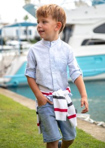 Bermudy chłopięce Mayoral soft jeans miękkie niebieskie 116-134-23-03232-087