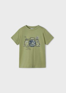 T-shirt Mayoral dla chłopca z dinozaurem khaki 104-110-116-122-128-134-3003-61