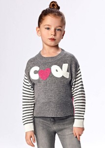 Sweter dziewczęcy Mayoral COOL szary 116-122-128-4375-73