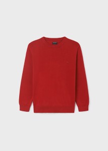 Czerwony sweter bawełniany Mayoral chłopięcy 128-354-70