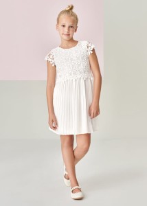 Elegancka sukienka Mayoral ecru 140-6916-78