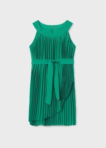 Elegancka sukienka plisowana Mayoral zielona 157-6915-29