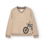 Elegancki sweter dla chłopca beżowy z motorem Boboli 128