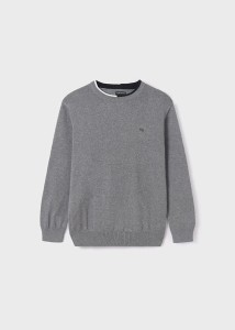 Elegancki sweter chłopięcy bawełniany Mayoral szary 128-140-152-160-166-13-00354-081
