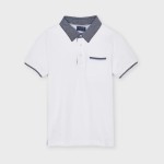 Koszulka polo biała Mayoral  chłopięca 128-152-6107-36