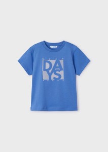 T-shirt Mayoral chłopięcy basic niebieski 110-128-24-00170-048