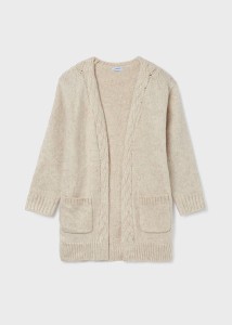 Sweter długi Mayoral dziewczęcy beżowy 140-152-157 12-07377-066
