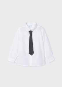 Biała koszula slim fit z krawatem Mayoral dla chłopca 98-104-110-116-122-128-134-14-04109-052
