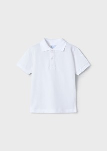 Koszulka polo Mayoral basic biała szkolna 116-122-128-134-140-25-00150-016