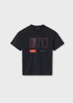 T-shirt chłopięcy Mayoral Nukutavake czarny pomarańczowy z nadrukami 152-160-25-06014-029