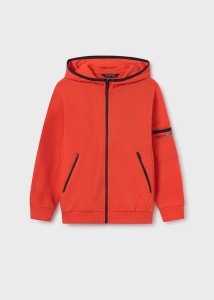 Bluza rozpinana Mayoral Nukutavake z kontrastami dla chłopca pomarańczowa 140-160-25-06490-015