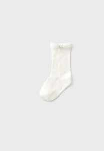 Skarpetki dziewczęce Mayoral ecru z kokardką 92-19-22cm-25-10871-081