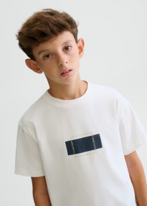 T-shirt koszulka Mayoral Nukutavake dla chłopca basic ecru 140-152-160-166-26-06028-095
