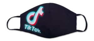 Maseczka dwuwarstwowa dziecięca TikTok czarna dla chłopca i dziewczynki