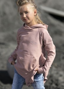 mashMNIE REVOLUTION bluza kangurka dla dziewczynki brudny róż